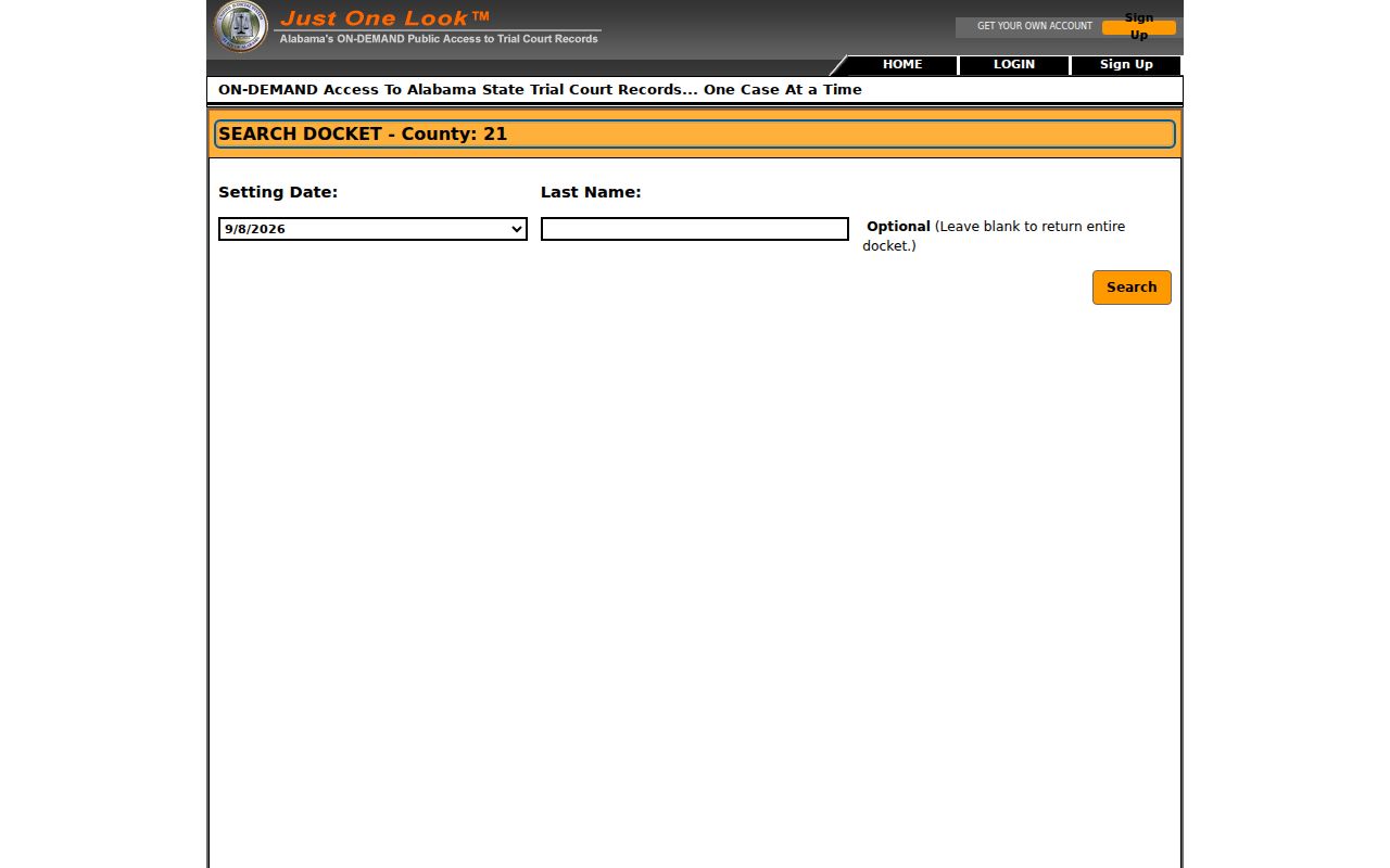 Conecuh County warrant lookup docket search fields