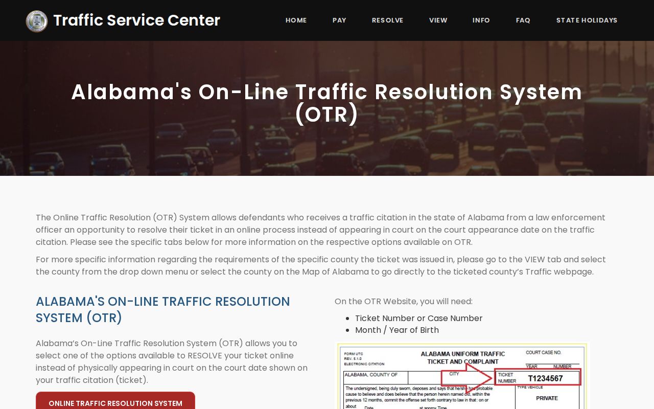 Conecuh County traffic warrant online court resolution fields and options